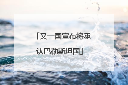 又一国宣布将承认巴勒斯坦国