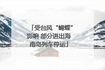 受台风“蝴蝶”影响 部分进出海南岛列车停运