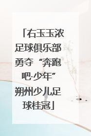 右玉玉浓足球俱乐部勇夺“奔跑吧·少年”朔州少儿足球桂冠