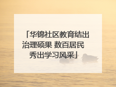 华锦社区教育结出治理硕果 数百居民秀出学习风采