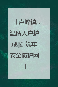 卢峰镇：温情入户护成长 筑牢安全防护网