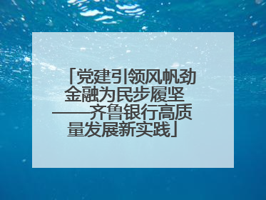 党建引领风帆劲 金融为民步履坚——齐鲁银行高质量发展新实践