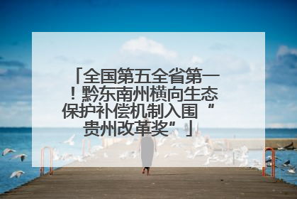 全国第五全省第一！黔东南州横向生态保护补偿机制入围“贵州改革奖”