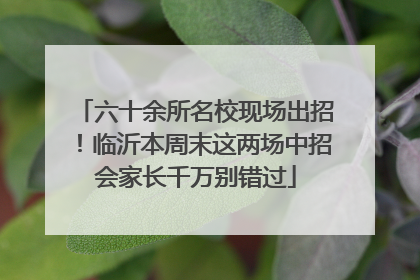 六十余所名校现场出招！临沂本周末这两场中招会家长千万别错过