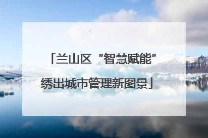 兰山区“智慧赋能”绣出城市管理新图景