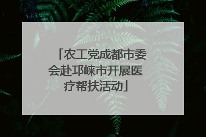 农工党成都市委会赴邛崃市开展医疗帮扶活动