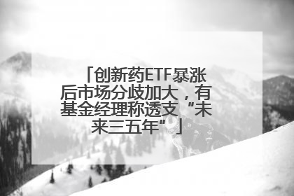 创新药ETF暴涨后市场分歧加大，有基金经理称透支“未来三五年”