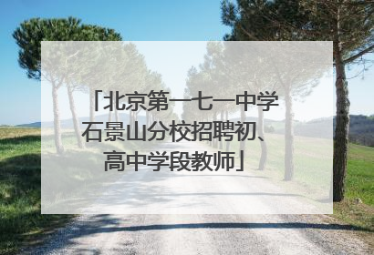 北京第一七一中学石景山分校招聘初、高中学段教师