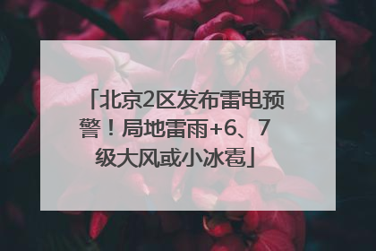 北京2区发布雷电预警！局地雷雨+6、7级大风或小冰雹