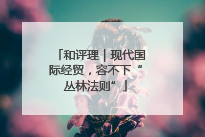 和评理｜现代国际经贸，容不下“丛林法则”