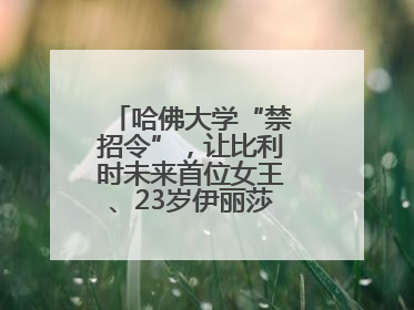 哈佛大学“禁招令”，让比利时未来首位女王、23岁伊丽莎白公主难毕业