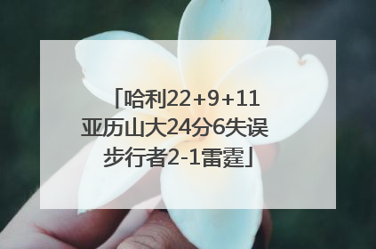 哈利22+9+11亚历山大24分6失误 步行者2-1雷霆