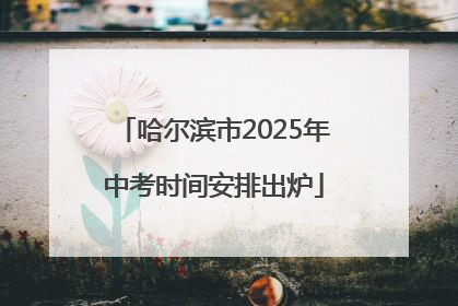 哈尔滨市2025年中考时间安排出炉