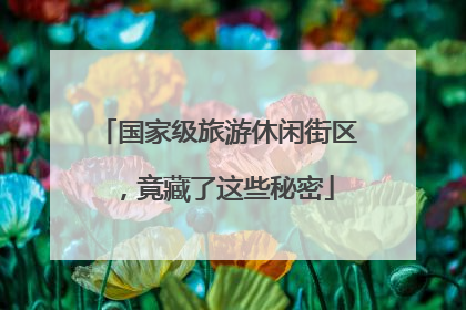 国家级旅游休闲街区，竟藏了这些秘密