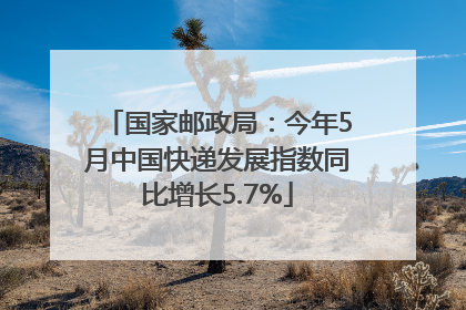 国家邮政局：今年5月中国快递发展指数同比增长5.7%