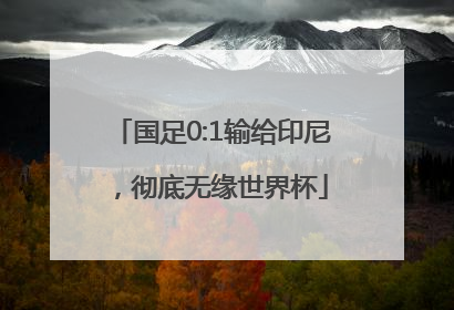 国足0:1输给印尼，彻底无缘世界杯