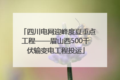 四川电网迎峰度夏重点工程——眉山西500千伏输变电工程投运