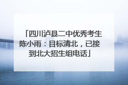四川泸县二中优秀考生陈小雨：目标清北，已接到北大招生组电话