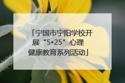 宁国市宁阳学校开展“5•25”心理健康教育系列活动