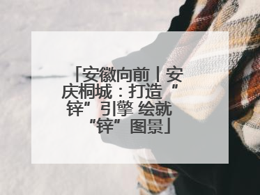 安徽向前丨安庆桐城：打造“锌”引擎 绘就“锌”图景