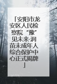 安阳市龙安区人民检察院“豫”见未来·润苗未成年人综合保护中心正式揭牌