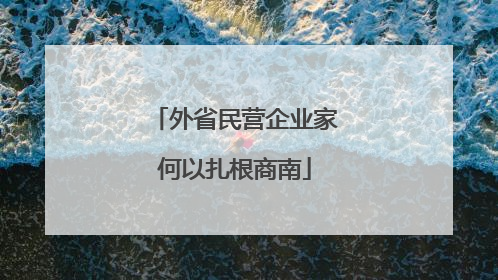 外省民营企业家何以扎根商南