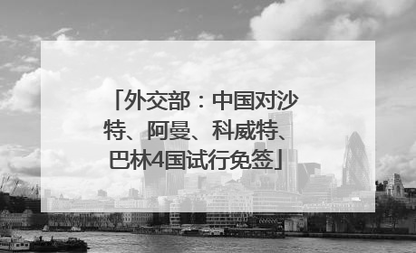 外交部：中国对沙特、阿曼、科威特、巴林4国试行免签