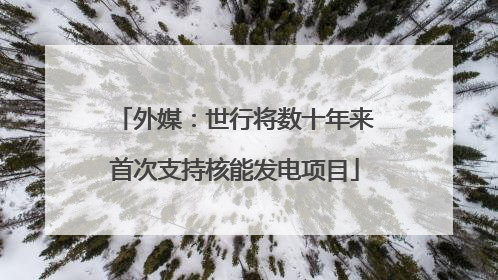 外媒：世行将数十年来首次支持核能发电项目