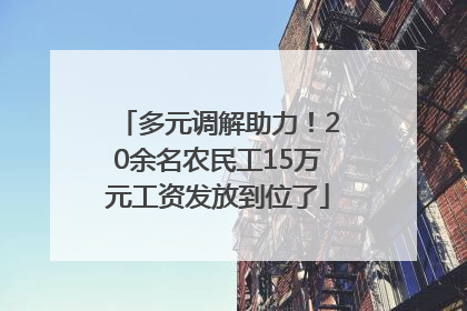 多元调解助力！20余名农民工15万元工资发放到位了