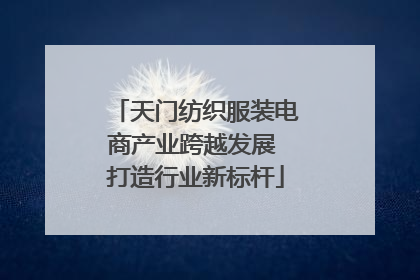 天门纺织服装电商产业跨越发展 打造行业新标杆