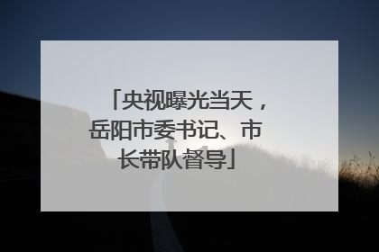 央视曝光当天，岳阳市委书记、市长带队督导
