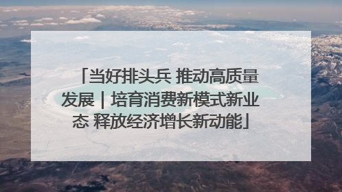 当好排头兵 推动高质量发展｜培育消费新模式新业态 释放经济增长新动能