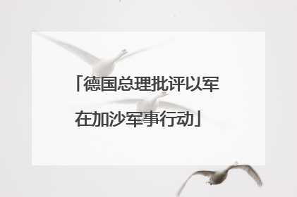 德国总理批评以军在加沙军事行动