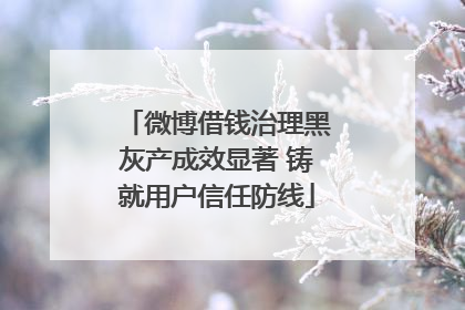 微博借钱治理黑灰产成效显著 铸就用户信任防线