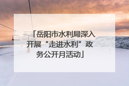 岳阳市水利局深入开展“走进水利”政务公开月活动