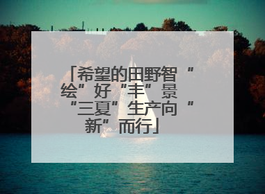 希望的田野智“绘”好“丰”景 “三夏”生产向“新”而行