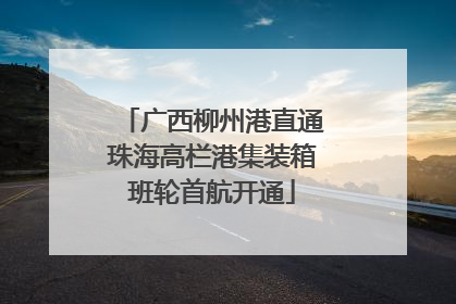 广西柳州港直通珠海高栏港集装箱班轮首航开通