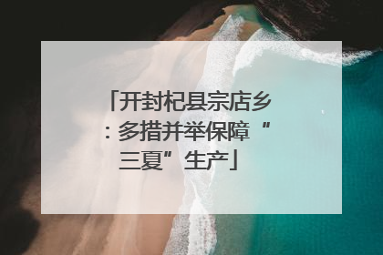 开封杞县宗店乡：多措并举保障“三夏”生产