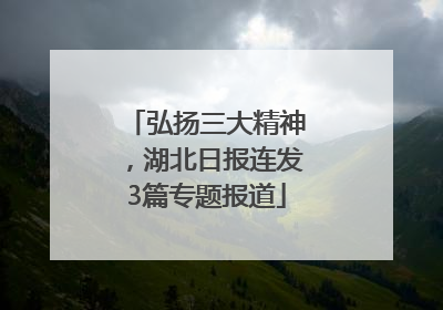 弘扬三大精神，湖北日报连发3篇专题报道