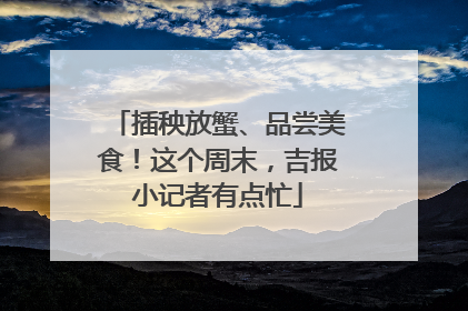 插秧放蟹、品尝美食！这个周末，吉报小记者有点忙