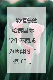 恐慌蔓延 哈佛国际学生不愿成为博弈的“棋子”