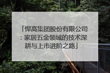 悍高集团股份有限公司：家居五金领域的技术深耕与上市进阶之路