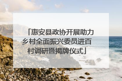 惠安县政协开展助力乡村全面振兴委员进百村调研暨揭牌仪式