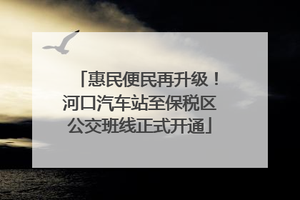 惠民便民再升级！河口汽车站至保税区公交班线正式开通