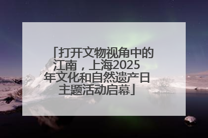 打开文物视角中的江南，上海2025年文化和自然遗产日主题活动启幕