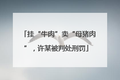 挂“牛肉”卖“母猪肉”，许某被判处刑罚