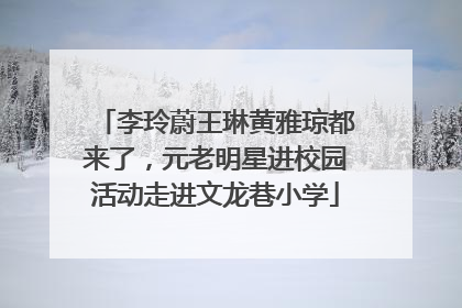 李玲蔚王琳黄雅琼都来了，元老明星进校园活动走进文龙巷小学