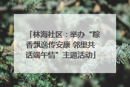 林海社区：举办“粽香飘逸传安康 邻里共话端午情”主题活动