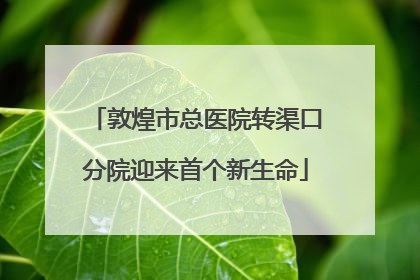 敦煌市总医院转渠口分院迎来首个新生命