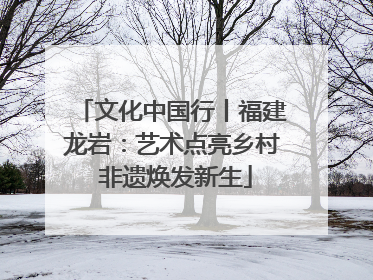 文化中国行丨福建龙岩：艺术点亮乡村 非遗焕发新生
